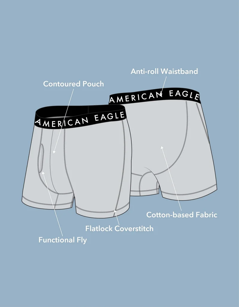 American Eagle  AEO Men's 4.5" Classic Boxer Brief 3-Pack for Men | Best Price UAE